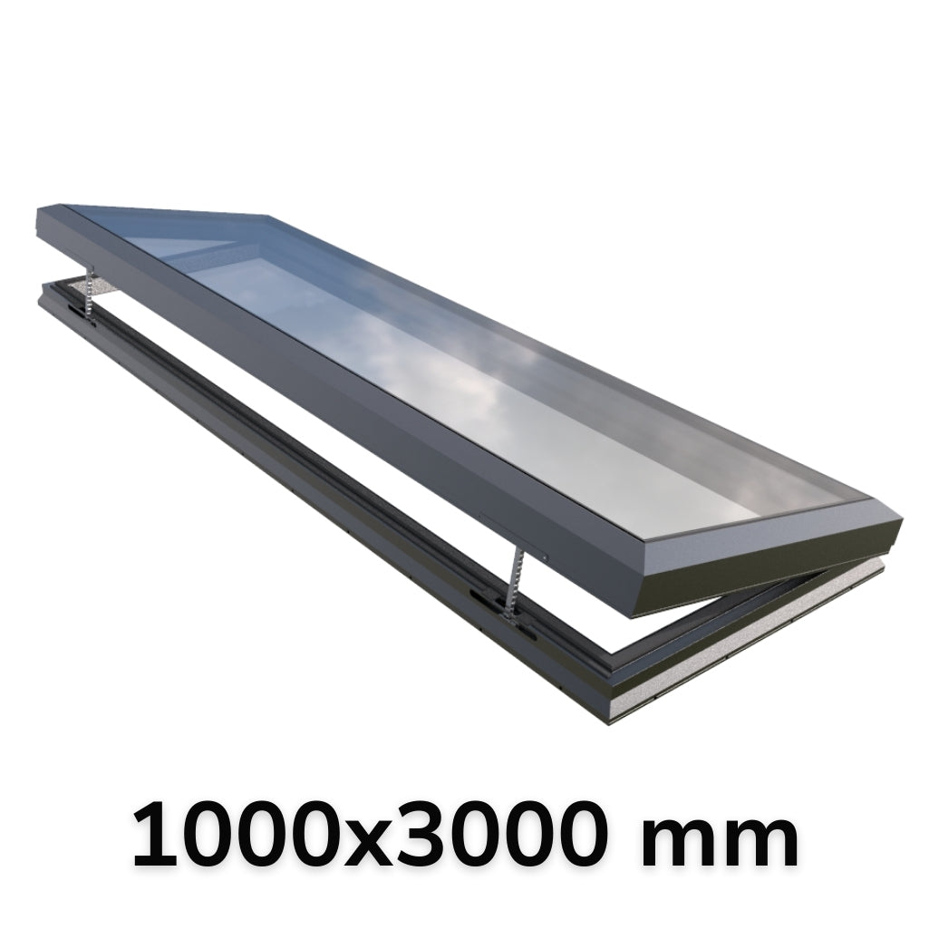 1000 x 3000 mm elektrisch openend glazen dakraam (Premium-assortiment)