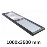 1000 x 3500 mm Fixed Glass Link Modular Skylight (1 Fixed 0 Opening)