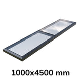 1000 x 4500 mm Vaste glazen modulaire lichtkoepel (2 vaste 0 openingen)