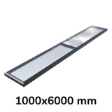 1000 x 6000 mm Vaste glazen modulaire lichtkoepel (2 vaste 0 openingen)