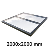 Puits de lumière modulaire à liaison fixe en verre 2000 x 2000 mm (1 fixe 0 ouvrant)