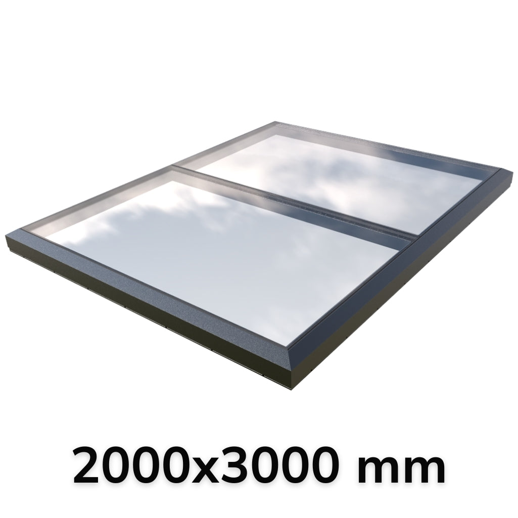 2000 x 3000 mm Fixed Glass Link Modular Skylight (1 Fixed 0 Opening)