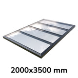 2000 x 3500 mm Fixed Glass Link Modular Skylight (2 Fixed 0 Opening)