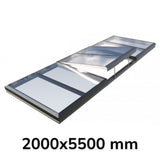 2000 x 5500 mm Electric Opening Glass Link Modular Skylight (2 Fixed 1 Opening)