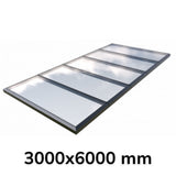 3000 x 6000 mm Fixed Glass Link Modular Skylight (5 Fixed 0 Opening)