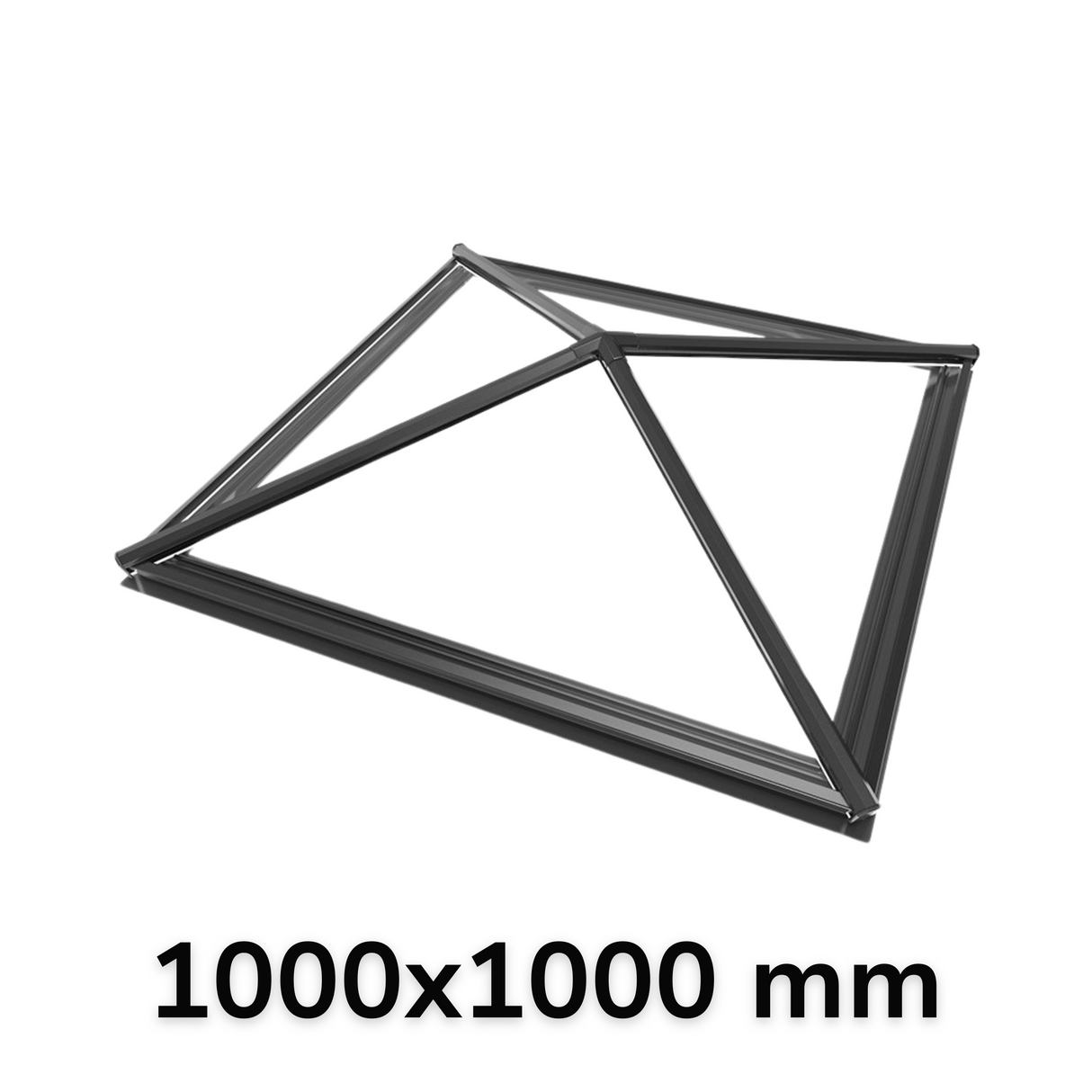 1000 x 1000 mm Stratus Verrière de Toit en Aluminium Style 8 (Pyramide)