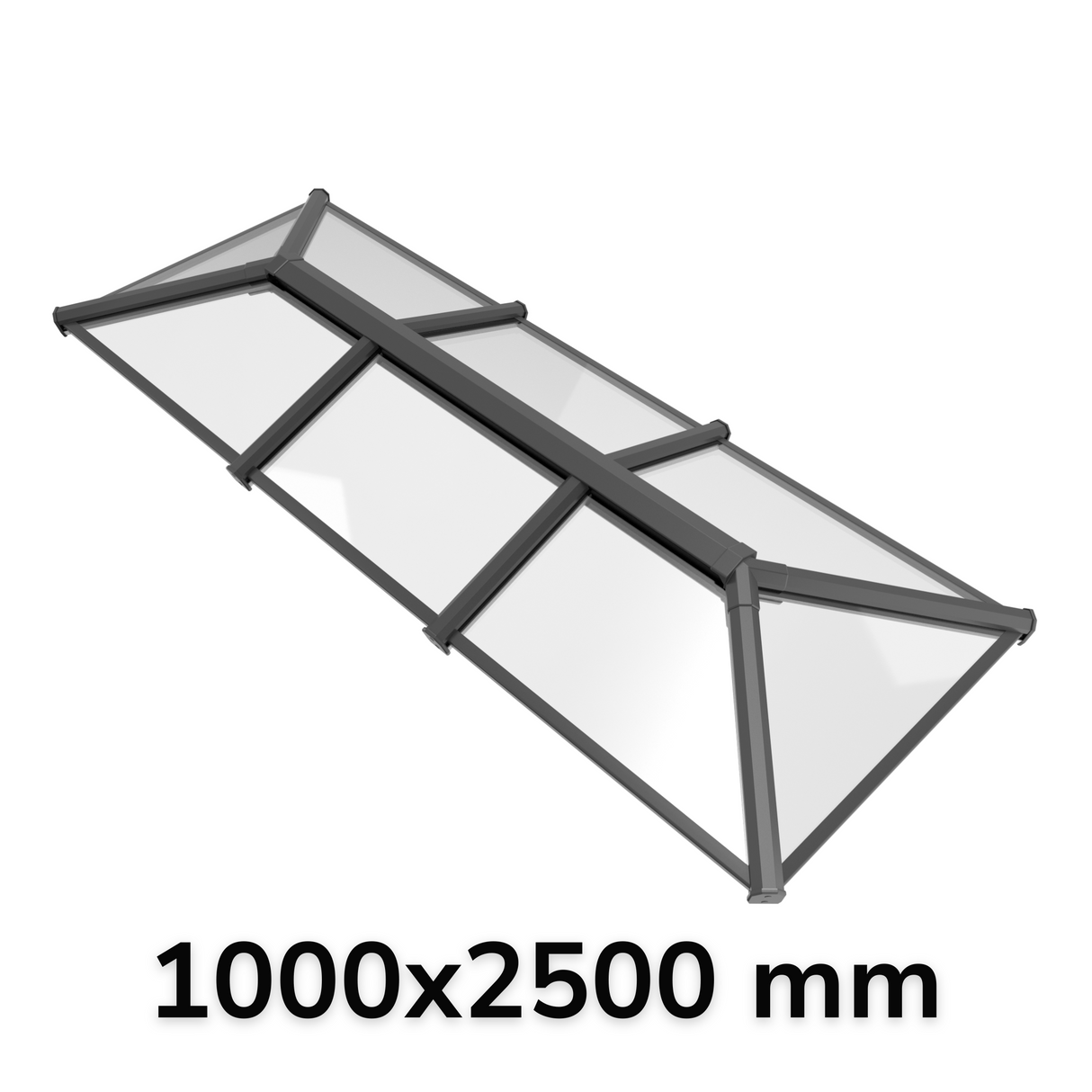 1000 x 2500 mm Stratus Verrière de Toit en Aluminium Style 3 (Traditionnel)