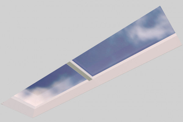 1000 x 4000 mm Fixed Glass Link Modular Skylight (2 Fixed 0 Opening)