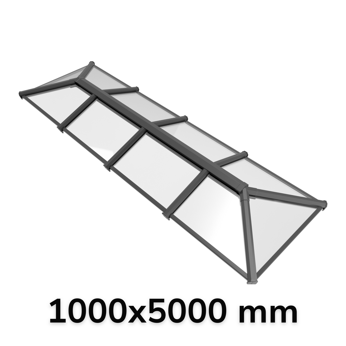 1000 x 5000 mm Stratus Verrière de Toit en Aluminium Style 6 (Traditionnel)