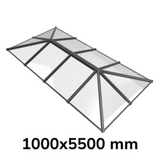 1000 x 5500 mm Stratus Verrière de Toit en Aluminium Style 7 (Traditionnel)