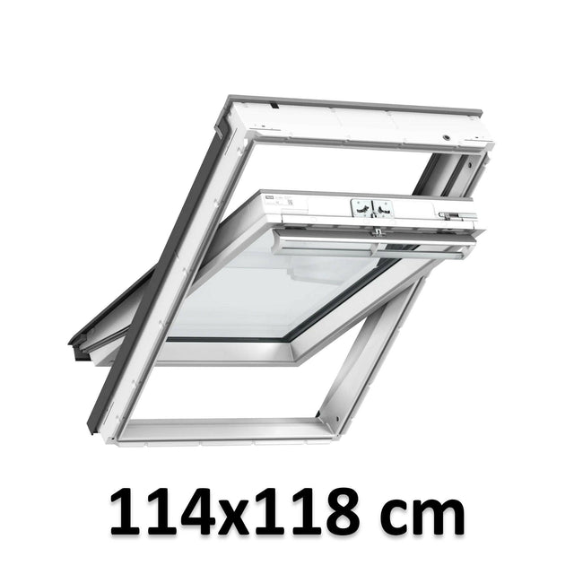 114x118 cm VELUX GGU SK06 0069 Manual Centre-Pivot Roof Window | White Polyurethane Maintenance Free | Triple Glazed.