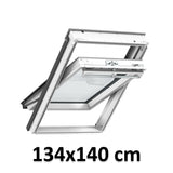 134x140 cm VELUX GGU UK08 0170 Manual Centre-Pivot Roof Window | White Polyurethane Maintenance Free | Double Glazed.