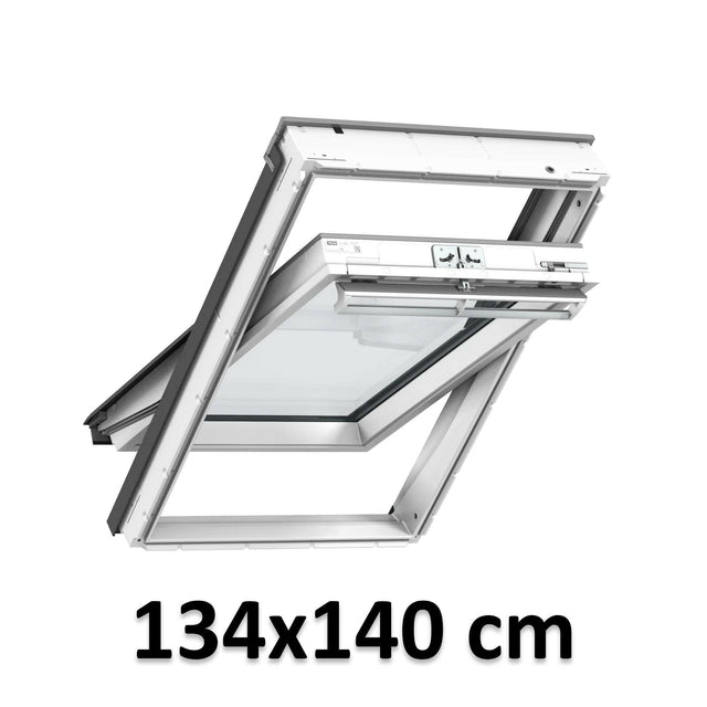 134x140 cm VELUX GGU UK08 0366 Manual Centre-Pivot Roof Window | White Polyurethane Maintenance Free | Triple Glazed.