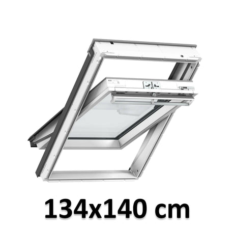 134x140 cm VELUX GGU UK08 0066 Manual Centre-Pivot Roof Window | White Polyurethane Maintenance Free | Triple Glazed.