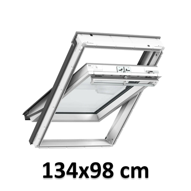 134x98 cm VELUX GGU UK04 0066 Manual Centre-Pivot Roof Window | White Polyurethane Maintenance Free | Triple Glazed.