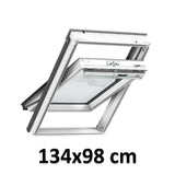 134x98 cm VELUX GGU UK04 0069 Manual Centre-Pivot Roof Window | White Polyurethane Maintenance Free | Triple Glazed.