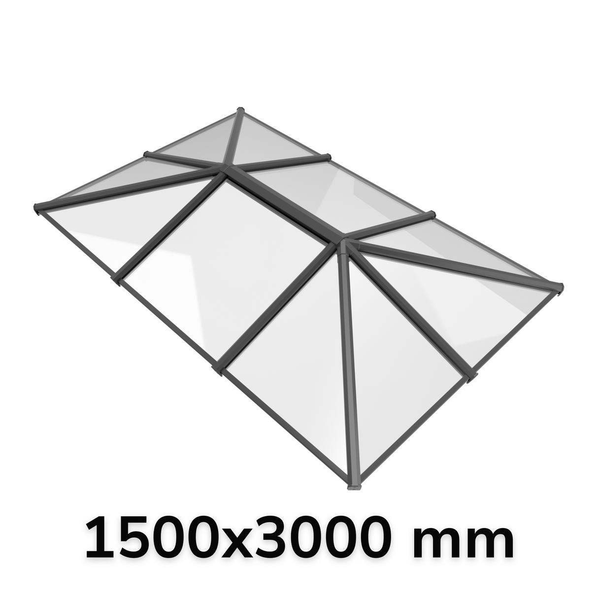 1500 x 3000 Stratus Verrière de Toit en Aluminium Style 5 (Traditionnel)