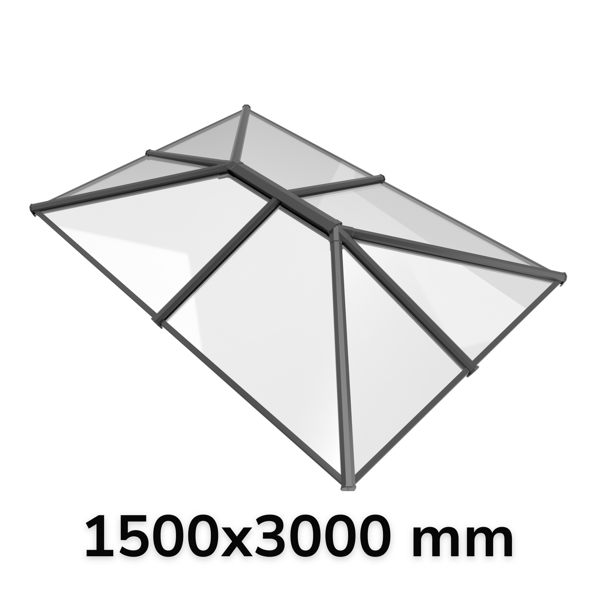 1500 x 3000 mm Stratus Verrière de Toit en Aluminium Style 4 (Traditionnel)