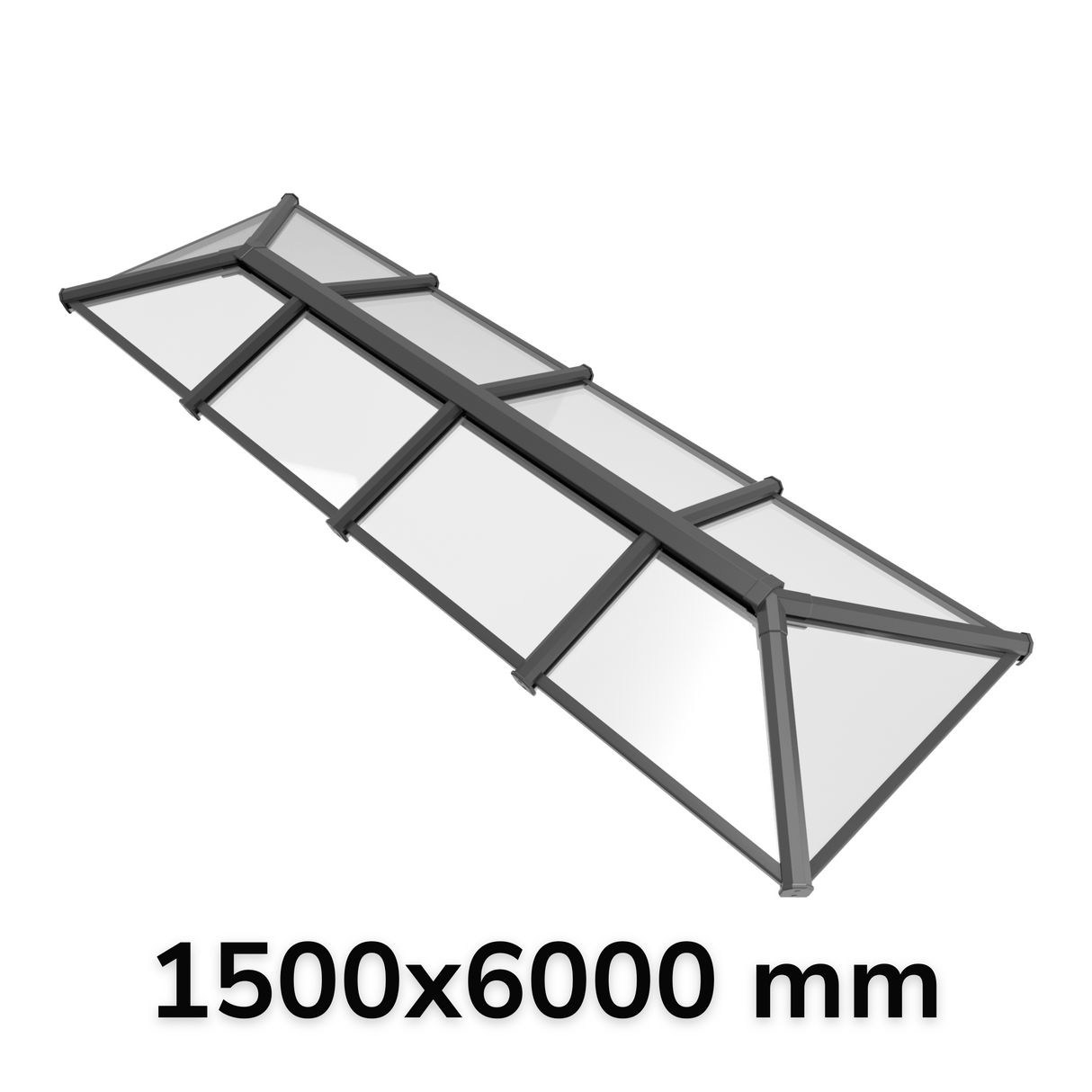 150 x 600 cm Stratus Aluminium Daklantaarn Stijl 6 (Traditioneel)