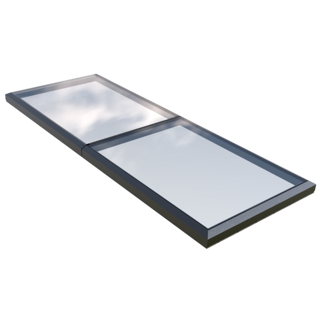 1500 x 4500 mm Fixed Glass Link Modular Skylight (2 Fixed 0 Opening)