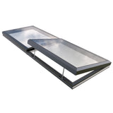 1500 x 4500 mm Electric Opening Glass Link Modular Skylight (1 Fixed 1 Opening)