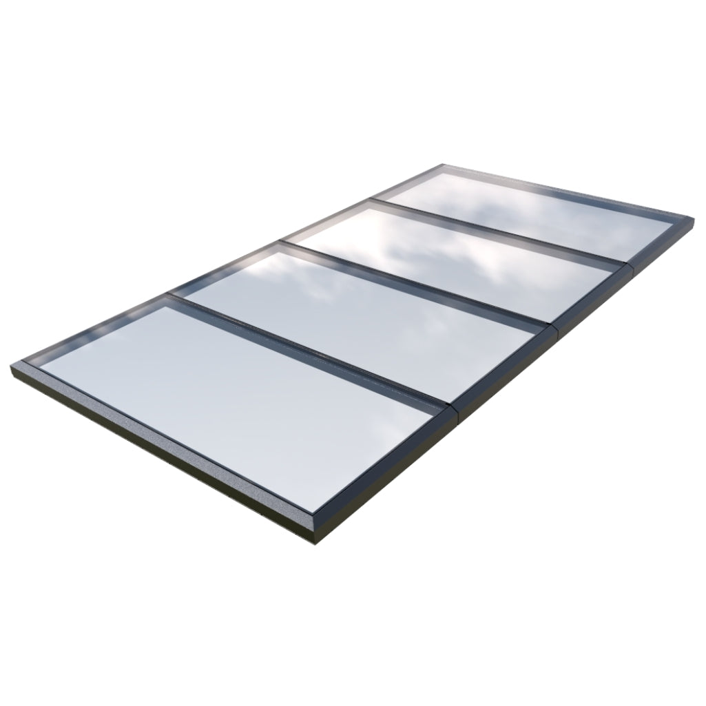 2500 x 5500 mm Fixed Glass Link Modular Skylight (4 Fixed 0 Opening)