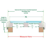 2000 x 3000 mm Fixed Glass Link Modular Skylight (1 Fixed 0 Opening)