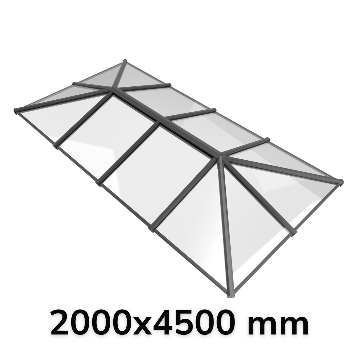 2000 x 4500 mm Stratus Verrière de Toit en Aluminium Style 7 (Traditionnel)