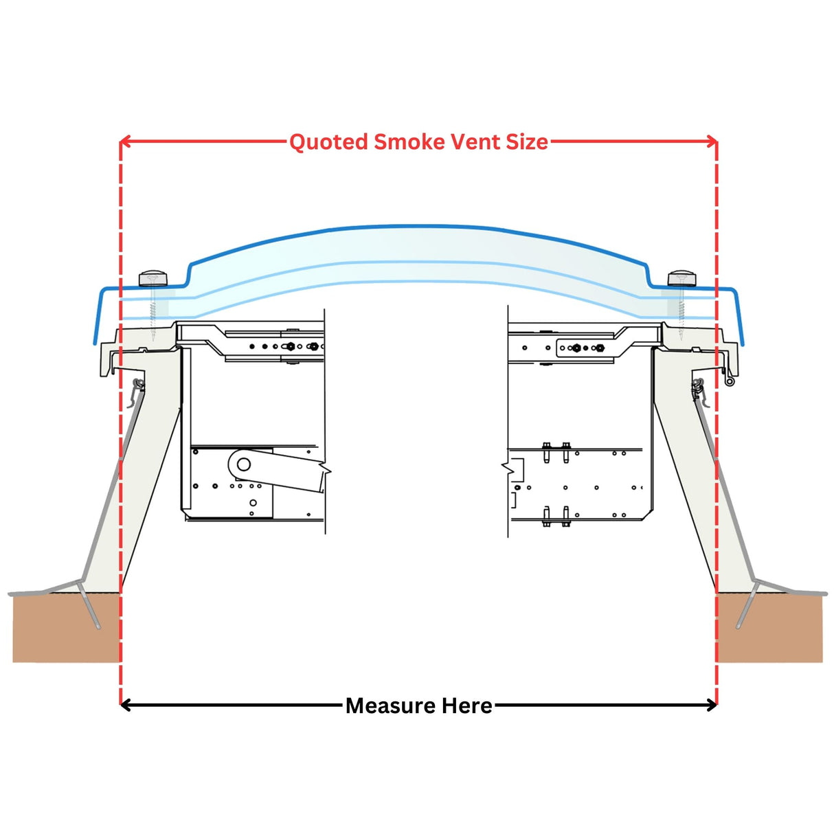 Lanterneau de ventilation de fumée 1200 x 1650 mm de Mardome