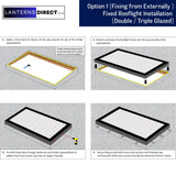 1000 x 1000 mm LD-framed hellend daklicht