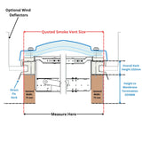 Lanterneau de ventilation de fumée 1050 x 1050 mm de Mardome