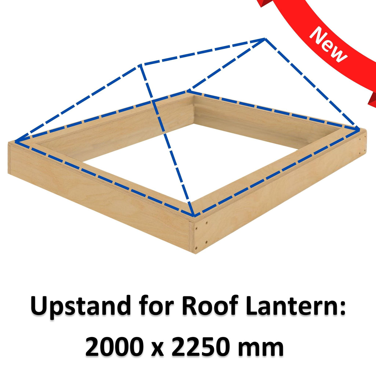 2000 x 2250 mm geïsoleerde opstand voor daklantaarn