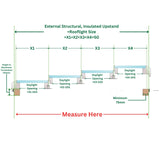 2500 x 5500 mm Fixed Glass Link Modular Skylight (4 Fixed 0 Opening)