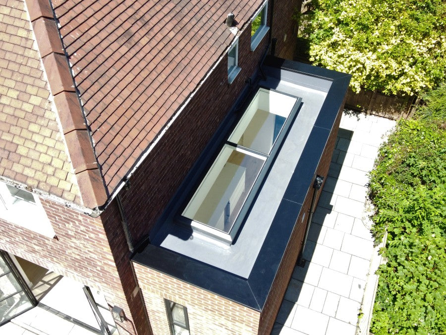 1000 x 5000 mm Electric Opening Glass Link Modular Skylight (1 Fixed 1 Opening)