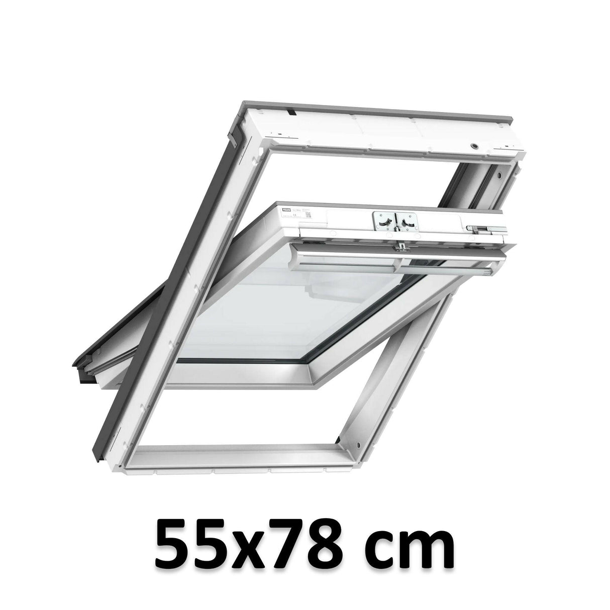 55x78 cm VELUX GGU CK02 0362 Manual Centre-Pivot Roof Window | White Polyurethane Maintenance Free | Triple Glazed.