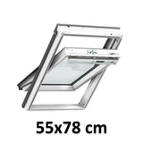 55x78 cm VELUX GGU CK02 0068 Manual Centre-Pivot Roof Window | White Polyurethane Maintenance Free | Triple Glazed.