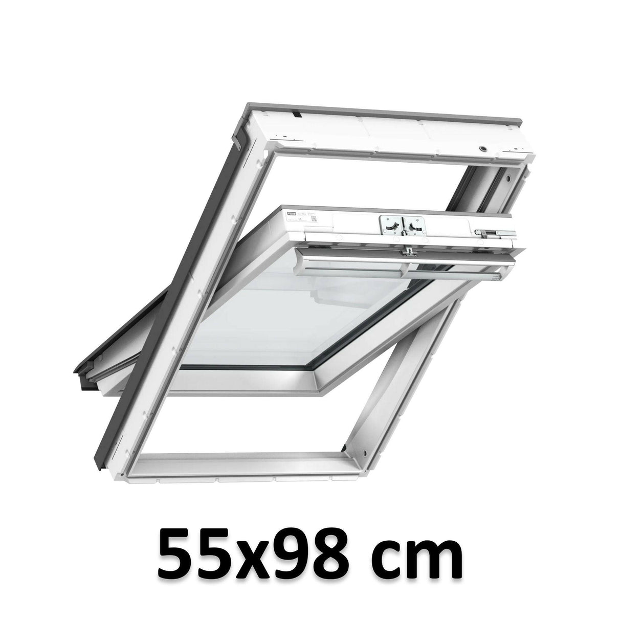 55x98 cm VELUX GGU CK04 0062 Manual Centre-Pivot Roof Window | White Polyurethane Maintenance Free | Triple Glazed.