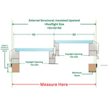 2000 x 2000 mm Electric Opening Glass Link Modular Skylight (1 Fixed 1 Opening)