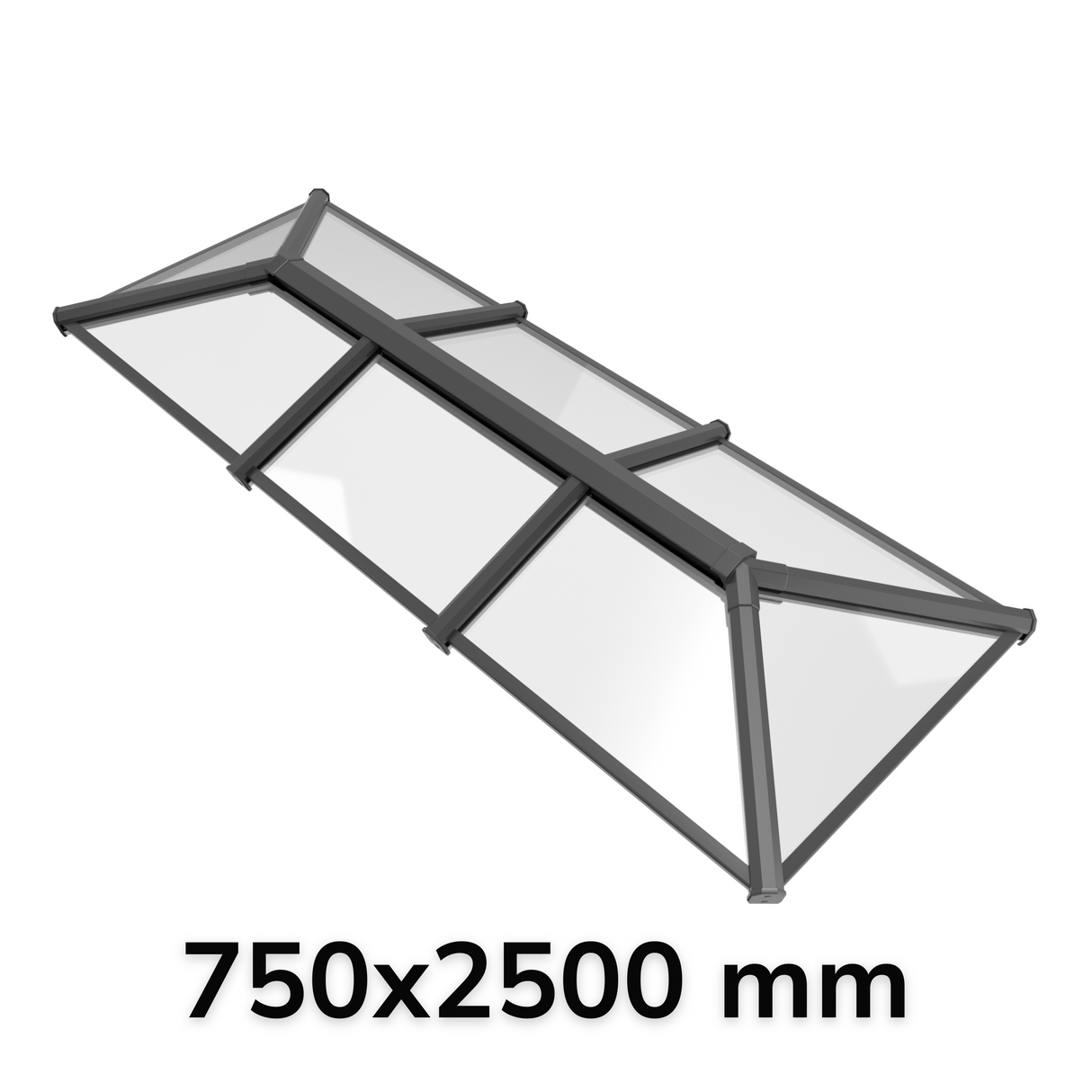 75 x 250 cm Stratus Aluminium Daklantaarn Stijl 3 (Traditioneel)