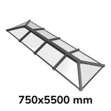 750 x 5500 mm Stratus Verrière de Toit en Aluminium Style 6 (Traditionnel)