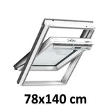 78x140 cm VELUX GGU MK08 0170 Manual Centre-Pivot Roof Window | White Polyurethane Maintenance Free | Double Glazed.