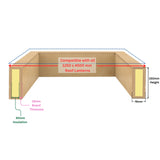 1250 x 4500 mm geïsoleerde opstand voor daklantaarn