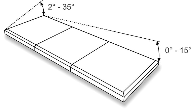 Puits de lumière modulaire à liaison fixe en verre de 2 500 x 4 500 mm (2 fixes et 0 ouvrants)