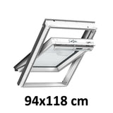 94x118 cm VELUX GGU PK06 0066 Manual Centre-Pivot Roof Window | White Polyurethane Maintenance Free | Triple Glazed.