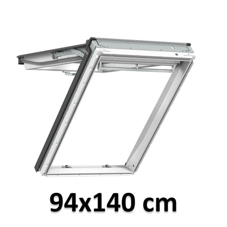 94x140 cm VELUX GPU PK08 0068 Manual Top Hung Window | White Polyurethane Maintenance Free | Triple Glazed.