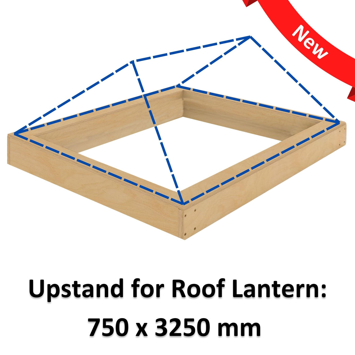 750 x 3250 mm geïsoleerde opstand voor daklantaarn