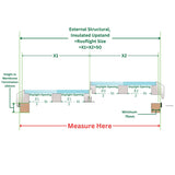 2000 x 3500 mm Fixed Glass Link Modular Skylight (2 Fixed 0 Opening)