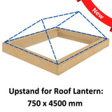 750 x 4500 mm geïsoleerde opstand voor daklantaarn