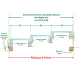 2000 x 4500 mm Electric Opening Glass Link Modular Skylight (2 Fixed 1 Opening)