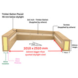 Rebord isolé pour puits de lumière pour toit plat 100 x 250 cm